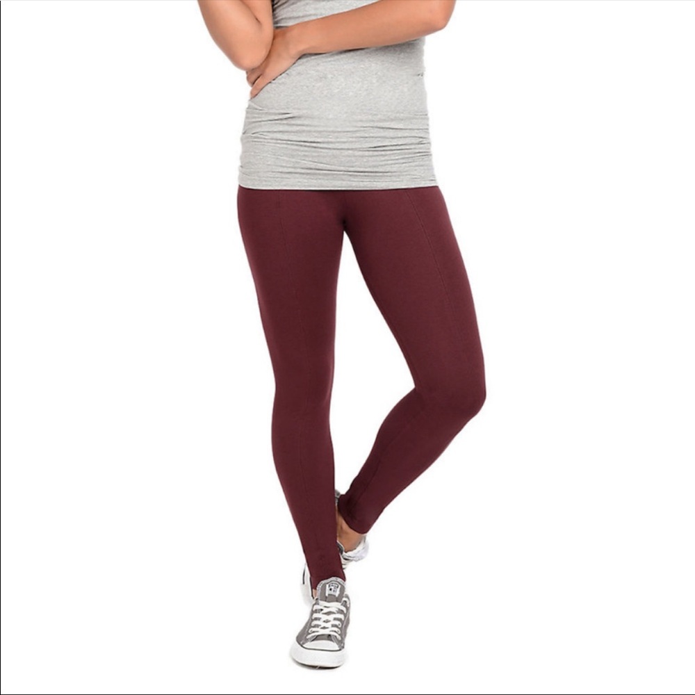 Lysse center seam ponte leggings burgundy petite
